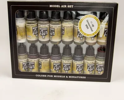 Produktbild von Vallejo 71.190, 17 ml, Schwarz, Braun, Grün, Grau, Olive, Rot, Umbra, Weiß, Gelb, Matte, Flasche