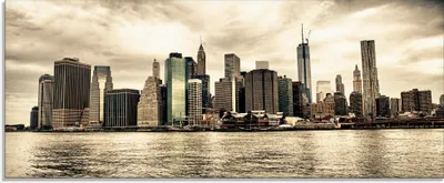 Produktbild von ARTland Glasbild Lower Manhattan Skyline Größe: 125x50 cm