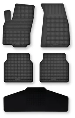 Productafbeelding van Rubberen automatten + tunnelmat voor Nissan Navara IV vanaf 2014 – 5-delig, zwart, op maat – Wielganizator Semi-Universal
