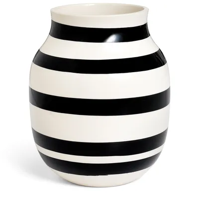 Produktbild von Kähler Design Omaggio Vase schwarz weiß 20 cm
