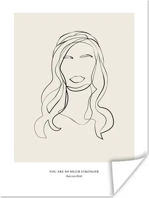 Produktbild von MuchoWow® Poster Frauen - Zitate - Strichzeichnungen - Text 120x160 cm - Wandbilder