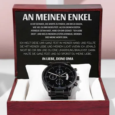 Produktbild von An meinen enkel - Schwarze Herrenuhr mit Chronograph ZED_CHRONOMASTER und einer en GIFT BOX