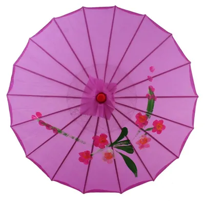 Produktbild von Deko Schirm klein 044b aus Kunstfaser wasserfest lila Bambus Ø55 cm