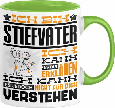 Produktbild von Stiefvater Geschenk Kaffee-Tasse Geschenkidee für Stiefvater Ich Bin Stiefvater Ich Kann Es Dir Erklären Jedoch Nicht Für Dich Verstehen Spruch Lustig (Grün)