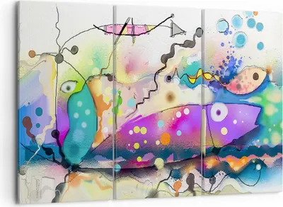 Produktbild von Bild auf Leinwand - Leinwandbild - Fisch Abstraktion - 105x70cm - Wand Bild - Wanddeko - Wandbilder - Leinwanddruck - Bilder - Kunstdruck - Wanddekoration - Leinwand bilder - Wandkunst - CE105x70-4096
