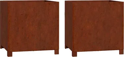 Produktbild von vidaXL Pflanzkübel mit Beinen 2 Stk. Rostig 50x50x50 cm Cortenstahl