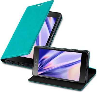 Produktbild von Cadorabo Hülle für Sony Xperia Z5 Schutz Hülle in Türkis Handyhülle Etui Case Cover Magnetverschluss