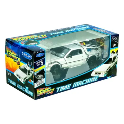 Produktbild von Welly 1/24 DeLorean Zeitmaschine BTTF II Modell 22441FV-GW Flugmodus Auto