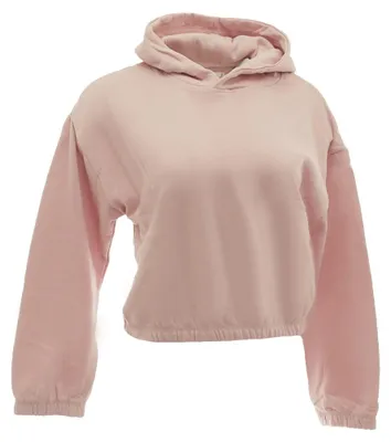 Produktbild von Damen Hoodie Pullover Sweat Pulli kurz uni ultra soft Vlies warm 7306 rosa S