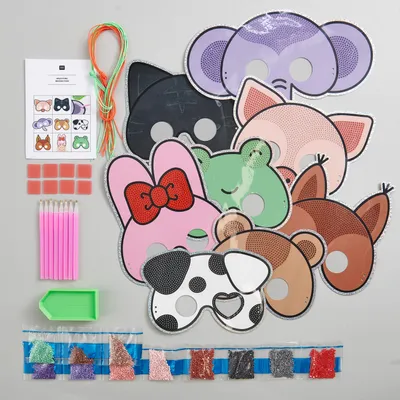 Produktbild von Rico Design Diamond Painting Set Tiermasken 8 Stk 15x20
