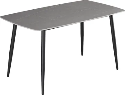 Produktbild von Esstisch Keramik grau 140 x 80 Vierfuß-Gestell schwarz MILANO