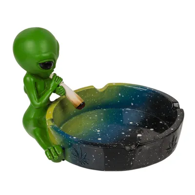 Produktbild von Grüner Alien-Aschenbecher mit einem Joint