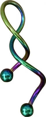 Produktbild von 1 Stück 14 g Cool Twist Spiral Ohr Industrial Barbell Bauchring Piercing Ohrring-Mehrfarbig