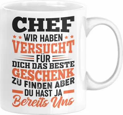 Produktbild von Chef Geschenk Tasse Wir Haben Versucht Das Beste Geschenk Für Dich Zu Finden Bester Chef Geschenkidee Lustig (Weiß)