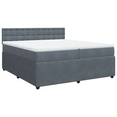 Produktbild von Boxspringbett mit Matratze Dunkelgrau 200x200 cm Samt