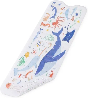 Produktbild von Antislipmat für das Badezimmer 100 x 40 cm mit Klebeaufsätzen - Für Babys und Kleinkinder - Unterwasserprint - Sicherheit und Spaß