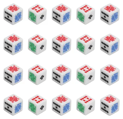 Obrázek produktu pro 20dílná sada akrylových pokerových kostek se 6 stranami, ideální pro hry, párty, narozeniny