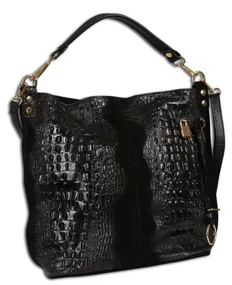 Produktbild von Toscanto Damen Beuteltasche Shopper Leder Tasche schwarz OTT162SS