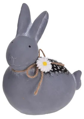 Produktbild von Osterhase 16cm aus Keramik, Betonoptik, liegend