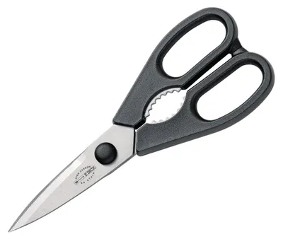 Küchenschere 20 cm, Schwarz, mit Flaschenöffner