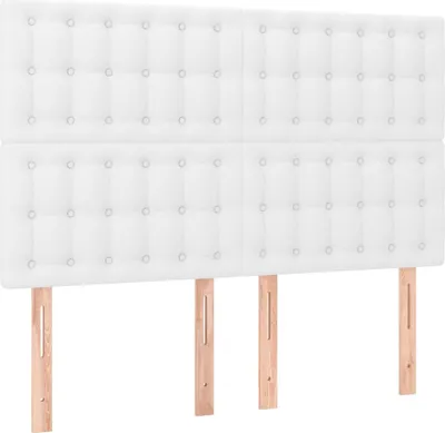 Produktbild von vidaXL Kopfteil Weiß 144x5x118/128 cm Kunstleder