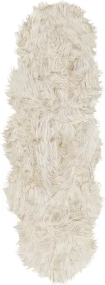 Produktbild von BELIANI Kunstschaffell Teppich Beige 60 x 180 cm Hochflor Fellform Pelzimitat Bettvorleger Überwurf für Sofa Sessel Stühle Modern