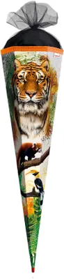 Obrázek produktu pro Roth school cone tiger 85cm square s tylovým uzávěrem dřevěná krajka
