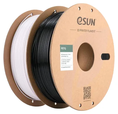 Produktbild von eSUN PETG Filament 1.75 mm, Schwarz+Weiß, 2KG