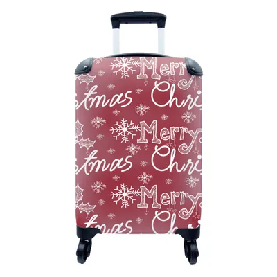 Produktbild von MuchoWow® Koffer Handgepäck Trolley Rollkoffer Kleine Reisekoffer mit 4 Rollen - Muster - Schnee - Weihnachten - Zitate - Cabin Size < 55x40x23 cm & 55x40x20 cm - Fotokoffer - Kabinenkoffer - Boardgepäck - Reise-Box - Reisekoffer - Reisegepäck - Koffer mit Bild - Trolley für Kinder