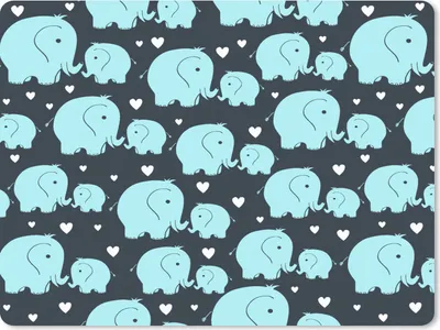 Produktbild von MuchoWow® Mauspad Mousepad Muster - Elefant - Herz 40x30 cm - Mousepads - Maus Mat - Pad - Mausunterlage - Anti Rutsch