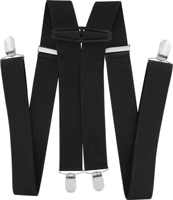 Produktbild von axy Herren Hosenträger 4 Stabile Clips H-Form einfarbig 3,5cm Breit verstellbar und elastisch 120cm Lang