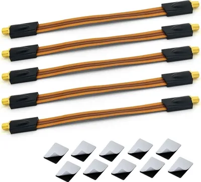 Produktbild von ARLI 5x Fensterdurchführung UltraSlim – Vergoldet | TV SAT Flachkabel Ultraflach 0,2 mm DVB-S2 DVB-T2 für Fenster & Türen