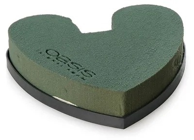 Produktbild von Herz Steckschaum Steckmoos Oasis Ideal Kunststoffunterlage 16x16,5x3cm Steckmasse