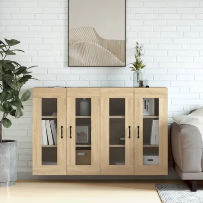 Produktbild von vidaXL Wandschränke 2 Stk. Sonoma-Eiche Holzwerkstoff