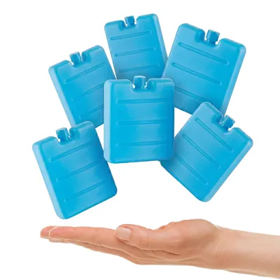 Produktbild von BigDean 6er Set Mini Kühlakkus - 7,5cm klein - perfekt für Kühltasche, Kühlbox, Brotdose, Lunchbox - Kühlpacks Kühlelemente - extra schmal, flach