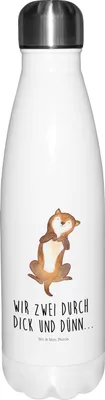 Produktbild von Mr. & Mrs. Panda Wasserflasche Hund Streicheln - Weiß - Geschenk, Thermosflasche, thermosflaschen, Sprüche, Thermos, Bauch, trinkflaschen, Hunde, Getränkeflasche, Süß