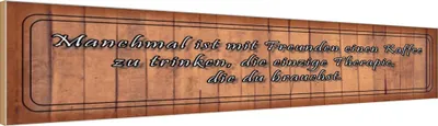 Produktbild von vianmo Holzschild 10x46 cm mit Freunden Kaffee trinken Spruch Zitat
