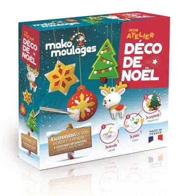 Productafbeelding van Kerstdecoratie set - 4 gips kerstdecoraties om te schilderen - Creatieve vrijetijdsset