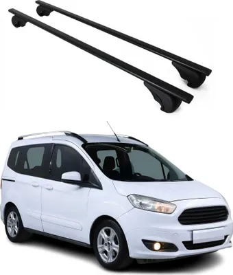 Image de Barres de toit Transversales pour Ford Tourneo Courier 2014-2023 Fer Noir