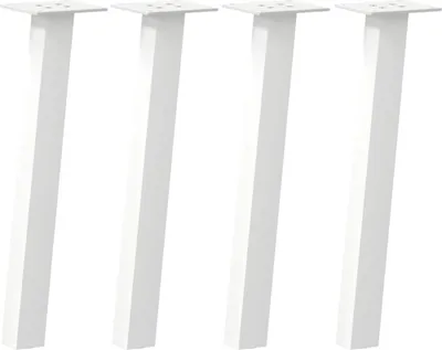 Imagen del producto de vidaXL Patas para mesa de centro, 4 unidades, color blanco, 42 cm, acero