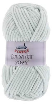 100g Strickgarn Samet Soft Chenille lichtgrau