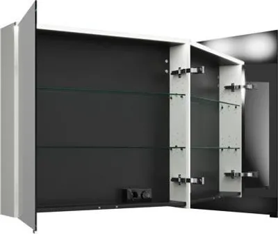 Image de Armoires de toilette burgbad Eqio avec éclairage LED à poser, 2 portes, 900x800x170mm, SPGS090F2009