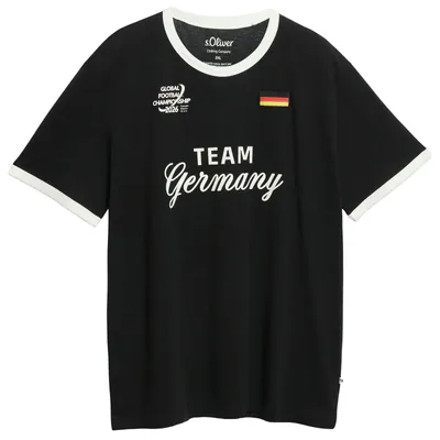 Produktbild von s.Oliver Übergrößen Fan-T-Shirt schwarz Frontprint