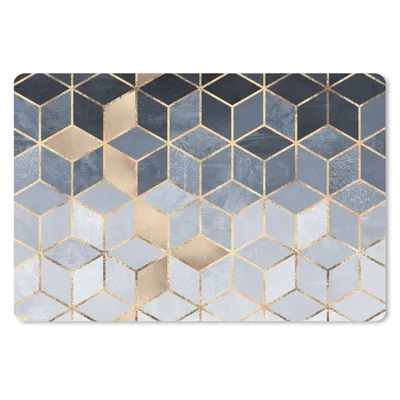 Produktbild von MuchoWow® Schreibtischunterlage Würfel - Gold - Muster 60x40 cm - XXL Mauspad - Großes Mauspad