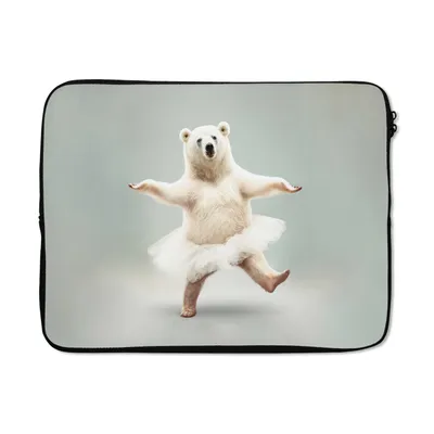 Produktbild von MuchoWow® Laptop Hülle 15 Zoll Eisbär - Tutu - Weiß - Porträt - Tiere - Kinder Laptoptasche - Laptoptasche - Sleeve - Rundum-Schutz