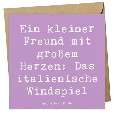 Produktbild von Mr. & Mrs. Panda Glückwunschkarte Spruch Italienisches Windspiel - Lavendeltraum - Geschenk, liebevolle Hunde, Hundeliebhaber, Hunderasse, ein kleiner Freund, faltkarte