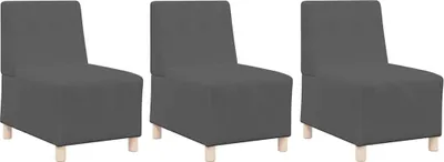 Image de vidaXL Canapé modulaire sans accoudoirs 3 pcs gris foncé 55 x 74 x 82 cm