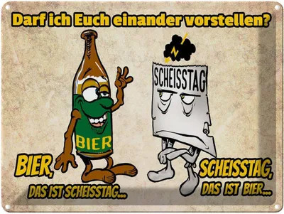 Produktbild von vianmo Blechschild 30x40 cm darf ich euch vorstellen Bier Spruch Zitat
