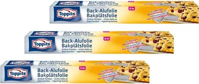 Produktbild von Toppits Back-Alu-Folie mit Antihaft-Beschichtung6m x 37cm (3er Pack)