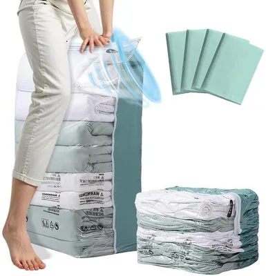 Produktbild von Famanu Vakuumtaschen Set – 4 wiederverwendbare Taschen, 80 x 100 x 38 cm